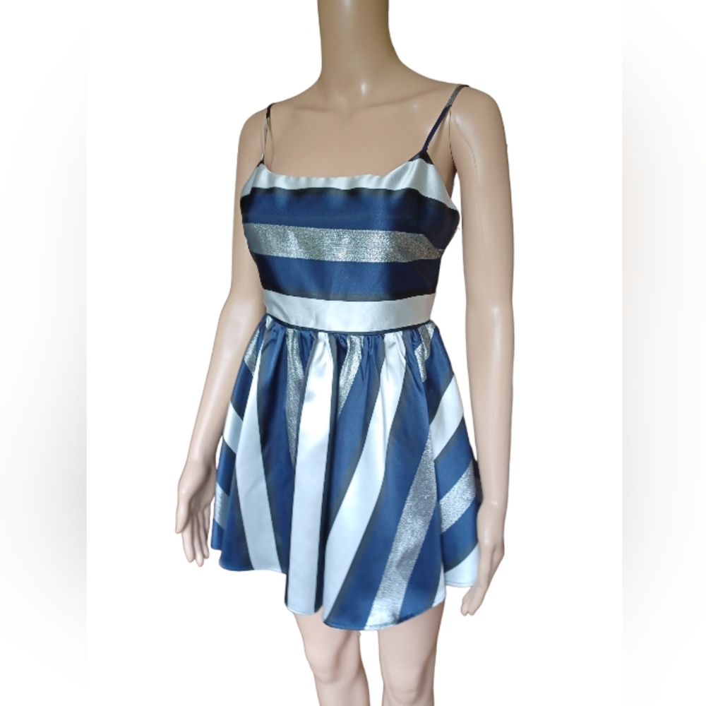 Lovers + Friends Womens Sleeveless Fit Flare Aline Mini Dress Striped Size XS - Picture 8 of 10